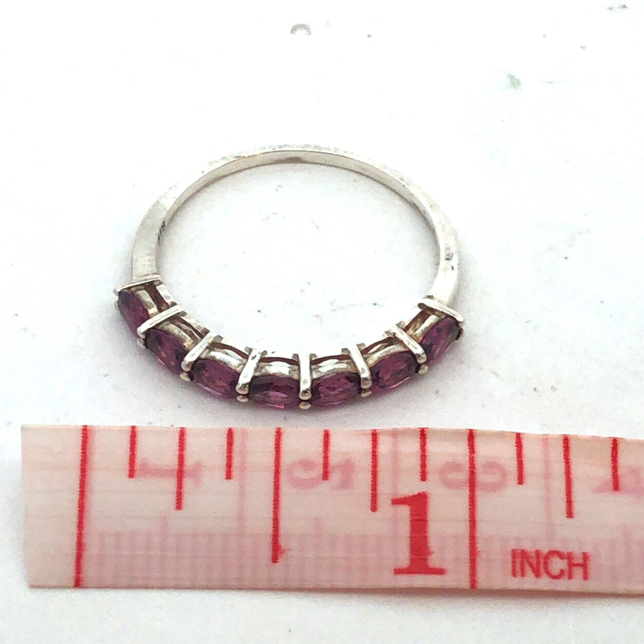Designer STS 925 Sterling Silver Oval Pink Tourmaline Stackable Band Ring