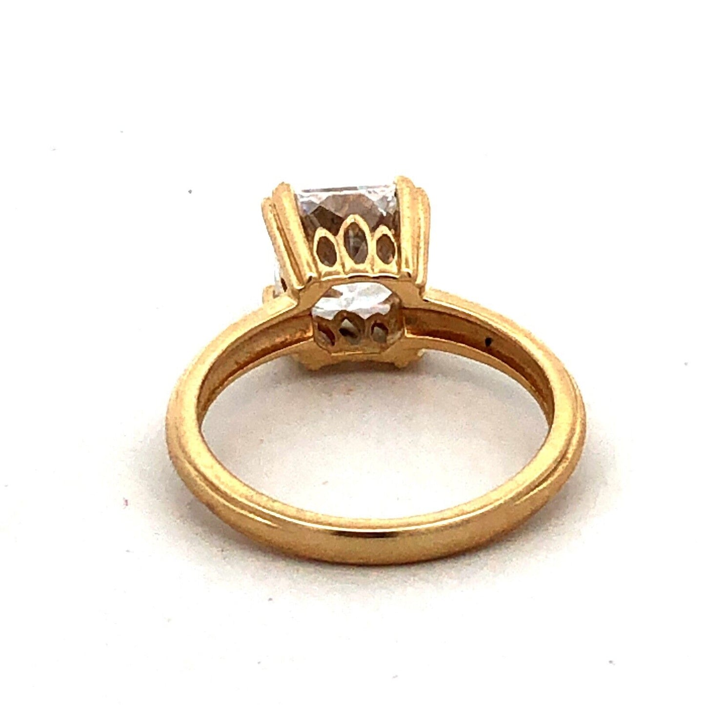 Diamonique 14K Yellow Gold Princess Cut Cubic Zirconia CZ Engagement Ring