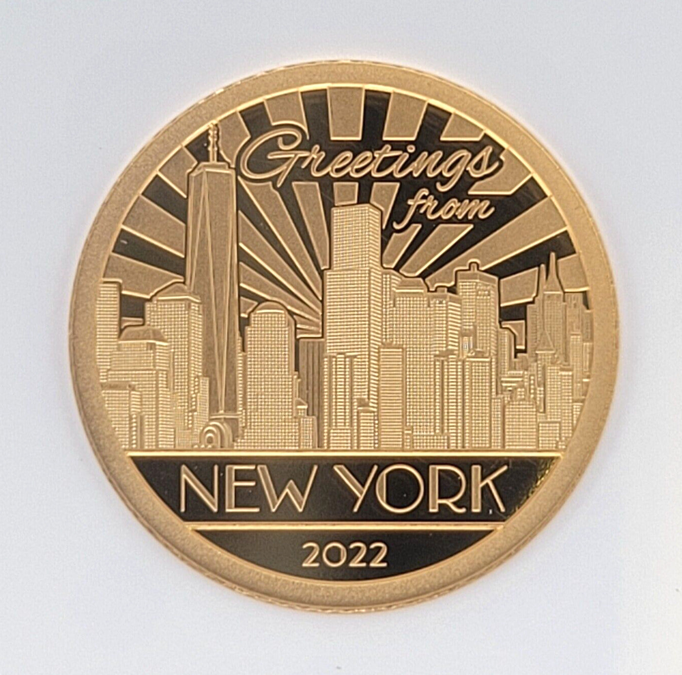 2022 $5 Cook Islands NGC PF70 Proof Cameo Big City Lights NY 1/2g .999 Gold Coin