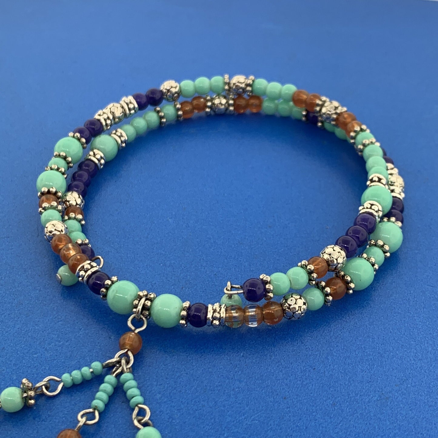 Sterling Silver 925 Turquoise Lapis Lazuli Carnelian Bead Bracelet Necklace
