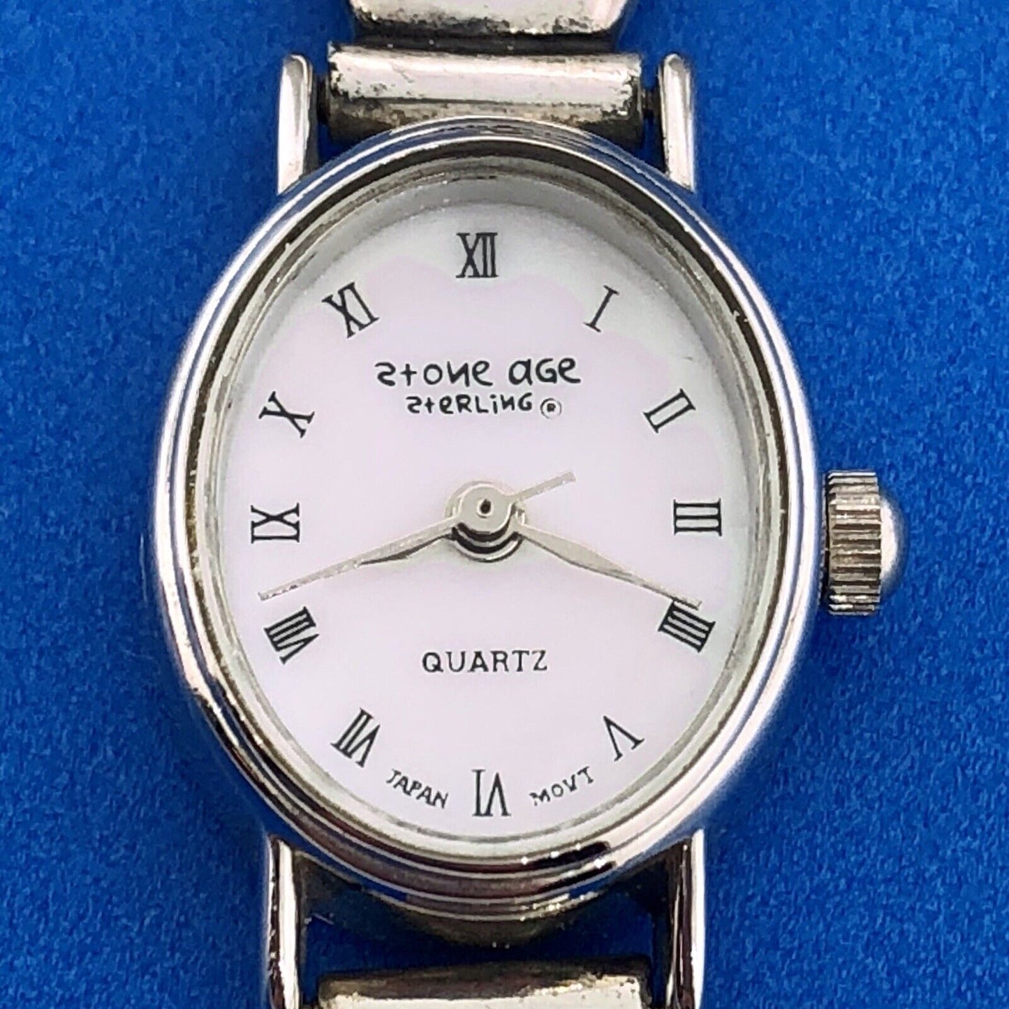 Stone Age Native American Artisan Sterling Silver 925 MOP Bracelet Watch