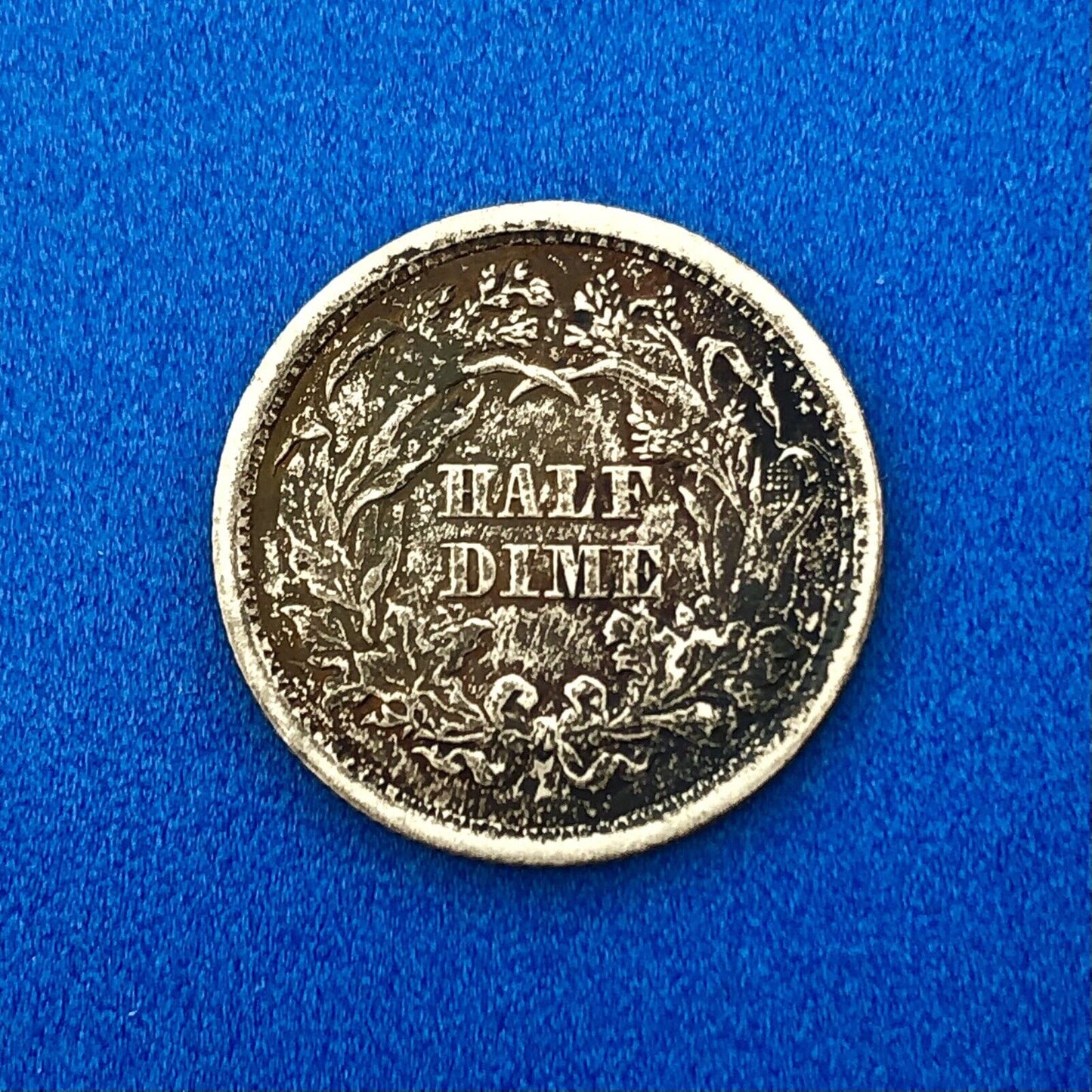 1872 P Silver Seated Half Dime 5c Better Key Nice Rainbow Toning Type Coin