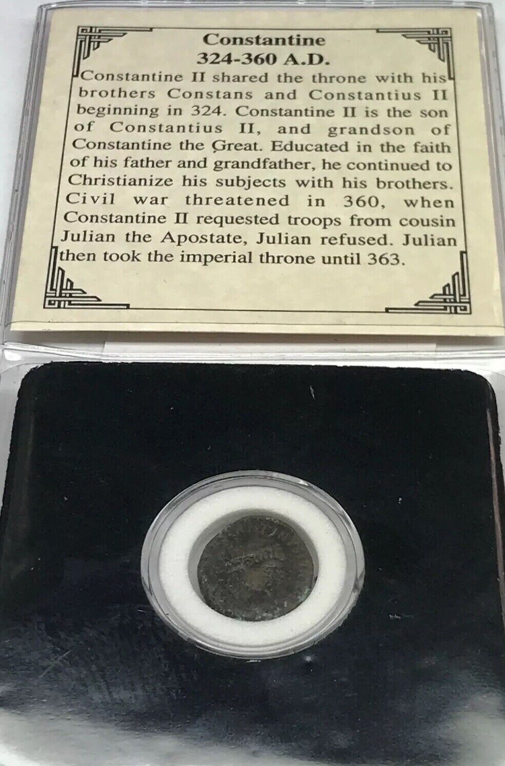 324-360 A.D. Constantine II Roman Empire Bronze Follis Ancient Coin