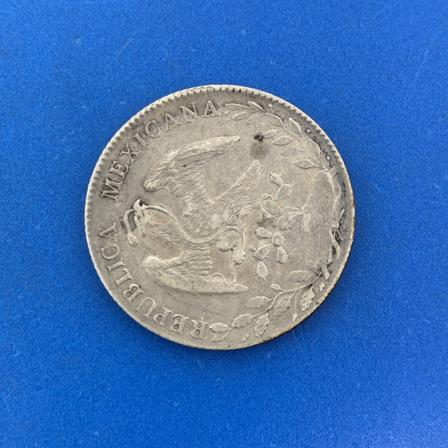 1893 Go Guanajuato 8 Reales R.S. 10 D 20 G .903 Silver Mexico Coin