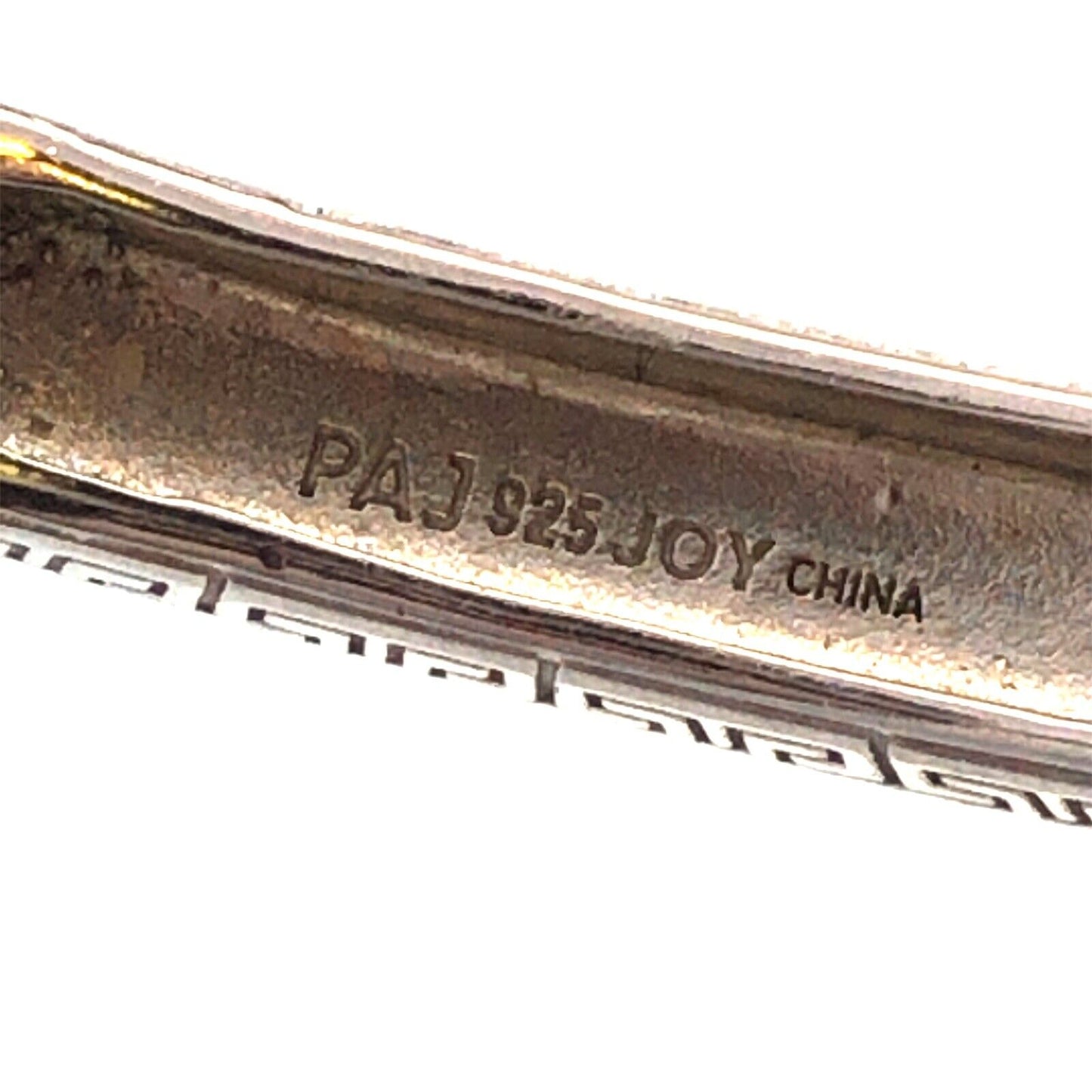 Desinger PAJ JOY 925 Sterling Silver Oval Jade CZ Accented Hinged Cuff Bracelet