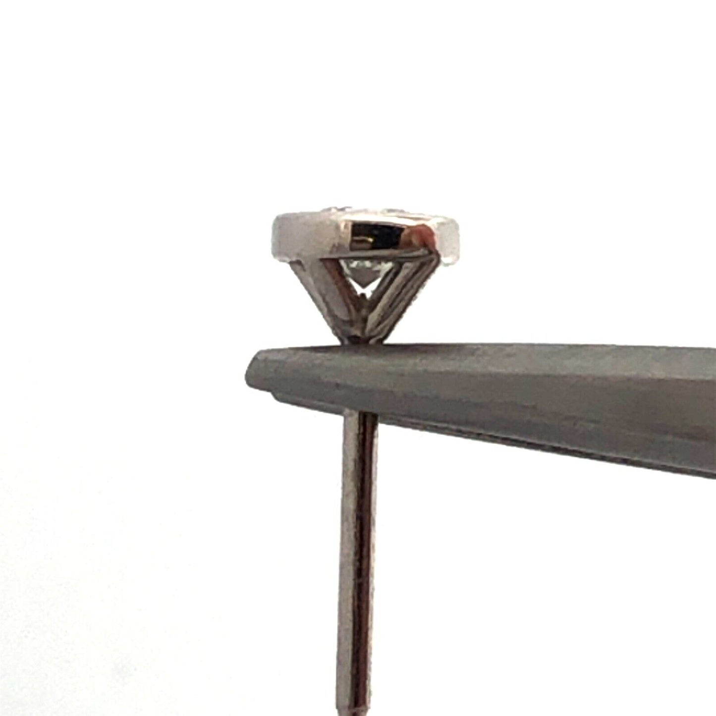 Designer 14K White Gold Diamond Solitaire Stud Earrings