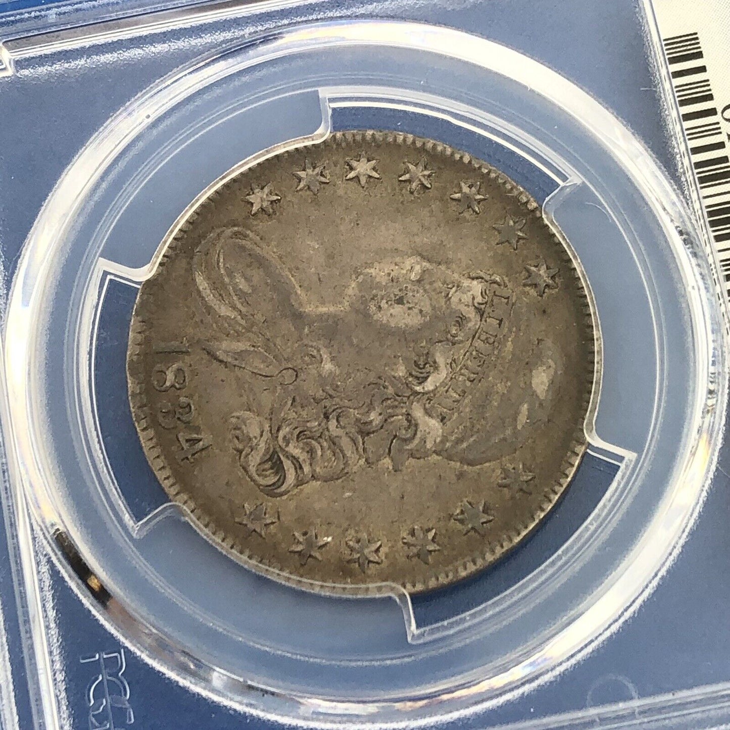 1834 Capped Bust Silver Half Dollar 50c Lettered Edge PCGS XF45 Lg Date Sm Ltrs