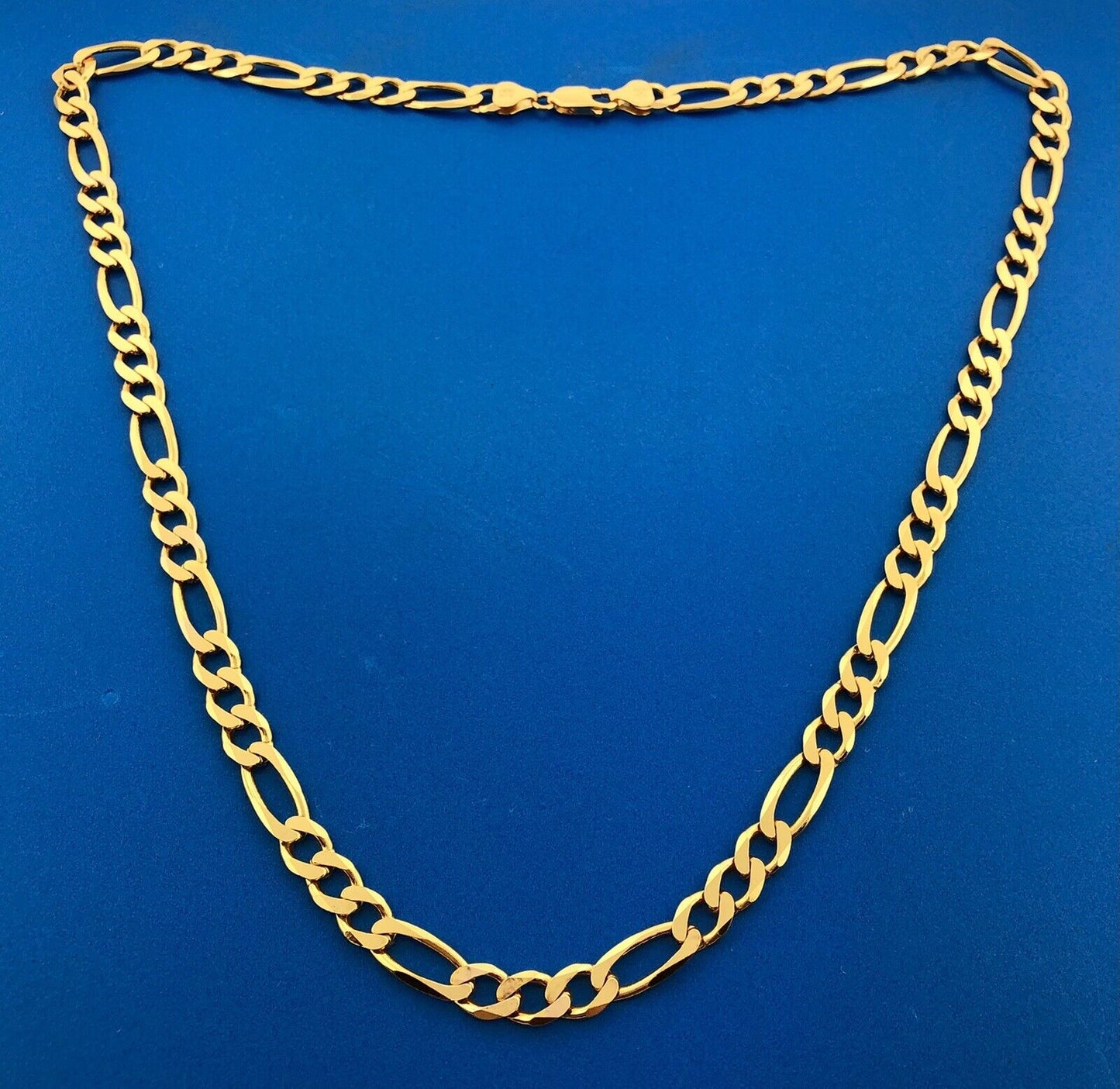 Milor Italy 925 Sterling Silver Vermeil Gold Tone Unisex Figaro Link Necklace