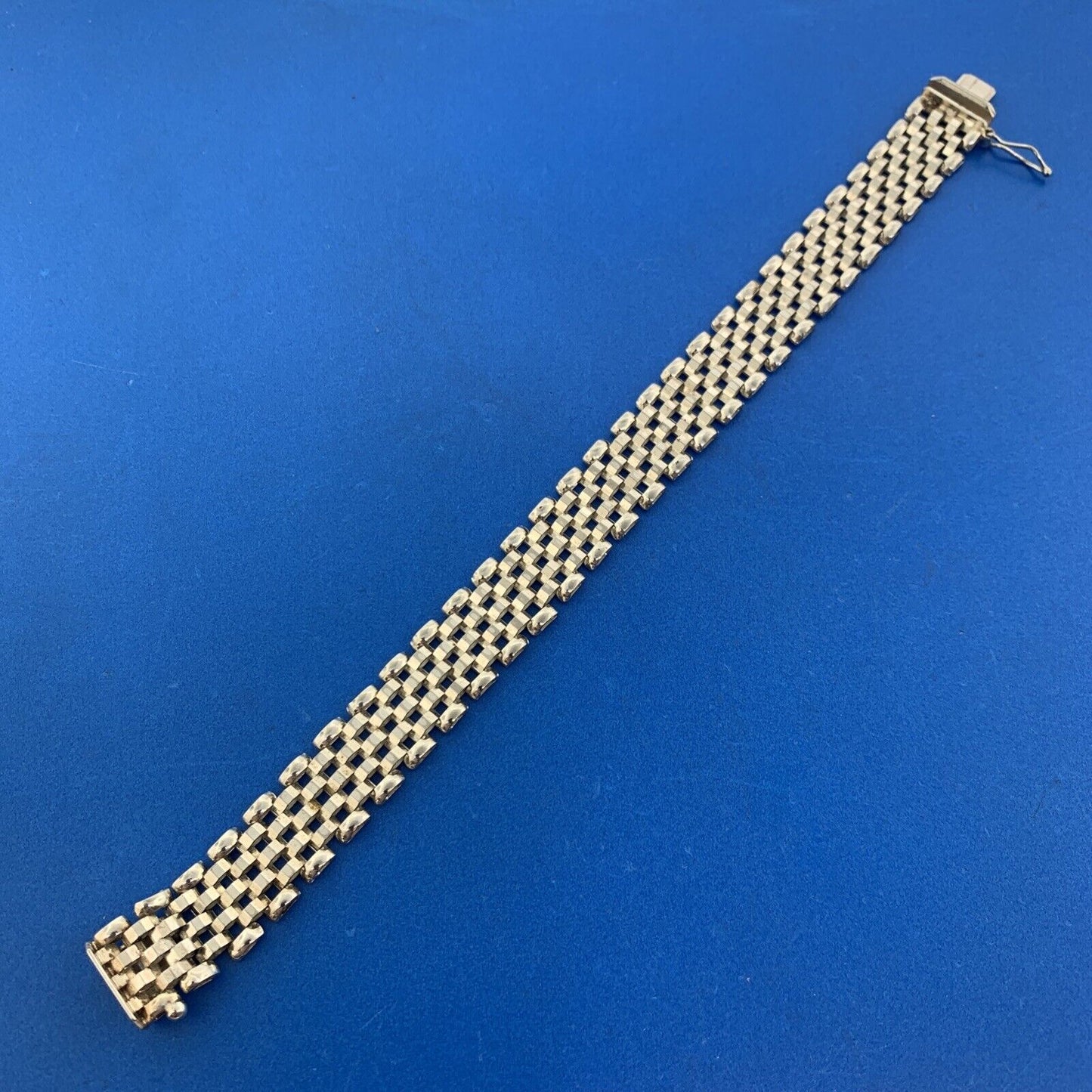 Designer Milor Italy 925 Sterling Silver Basket Mesh Statement Wrap Bracelet