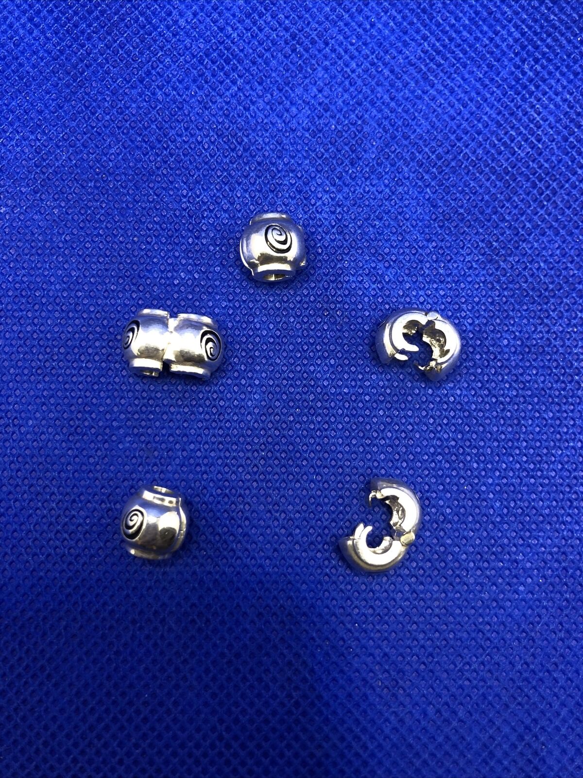 Authentic KALIA 925 Sterling Silver Scroll Swirl Slide Bracelet Clip Charm