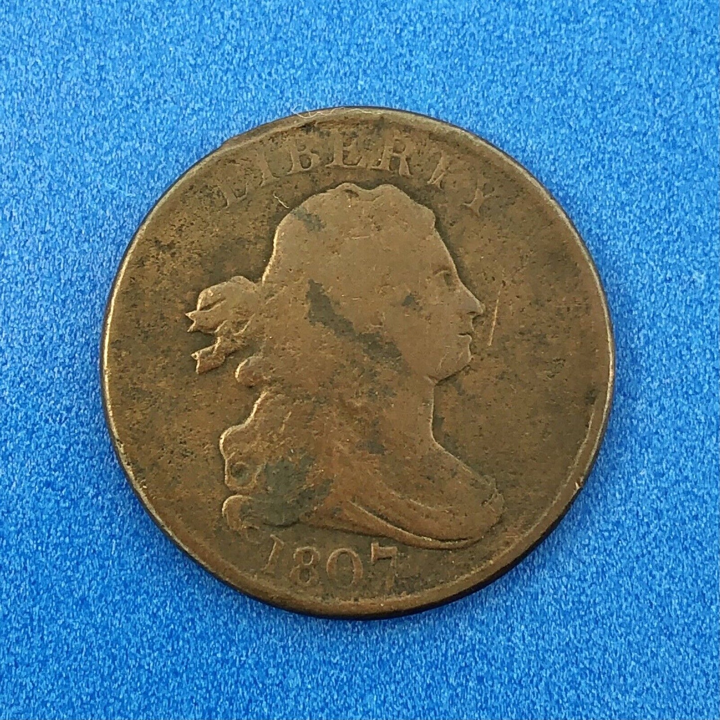 1807 P Draped Bust Copper Half Cent Early US Copper Better Key Philadelphia Coin
