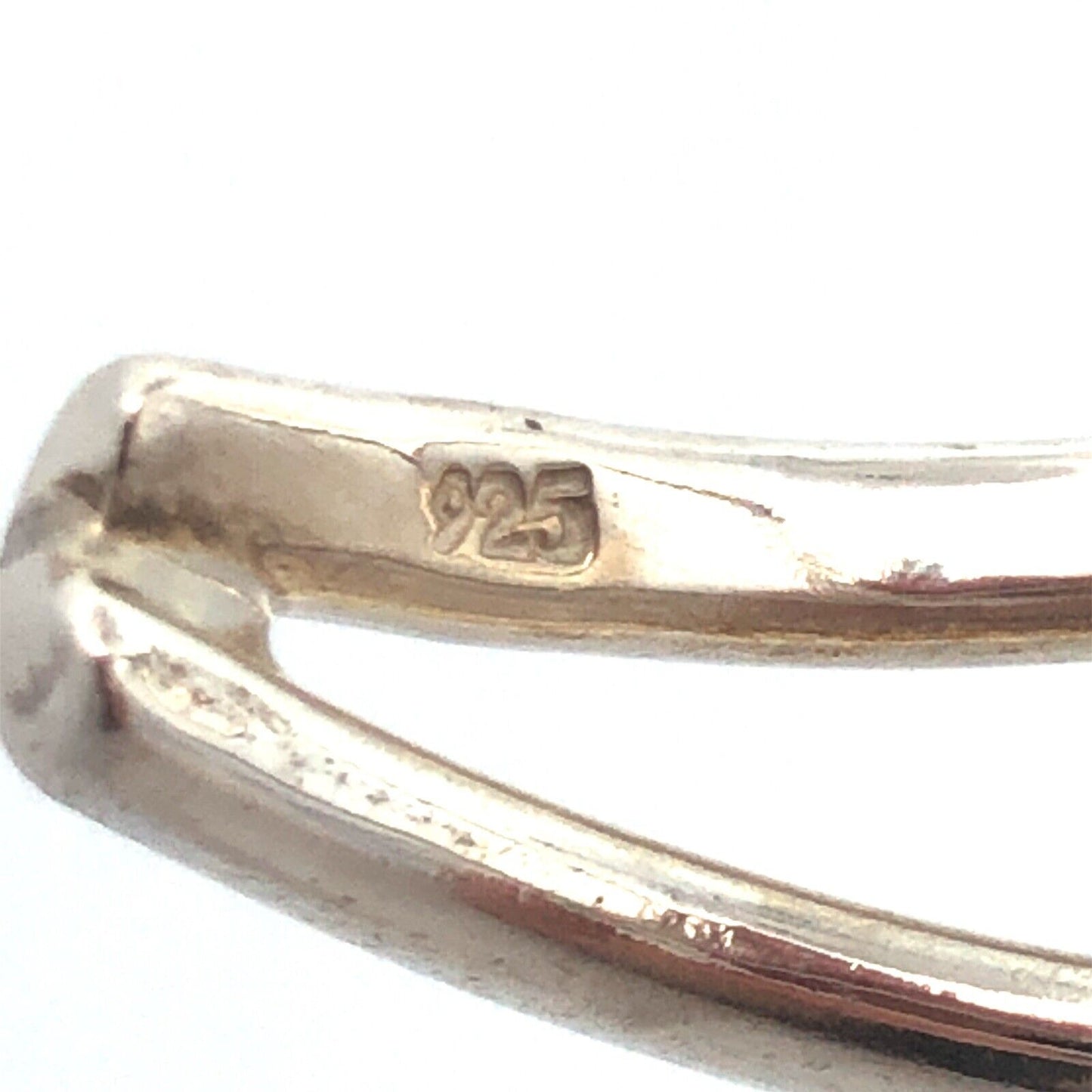 925 Sterling Silver Modernist Abstract Double Wave Open Cuff Bracelet