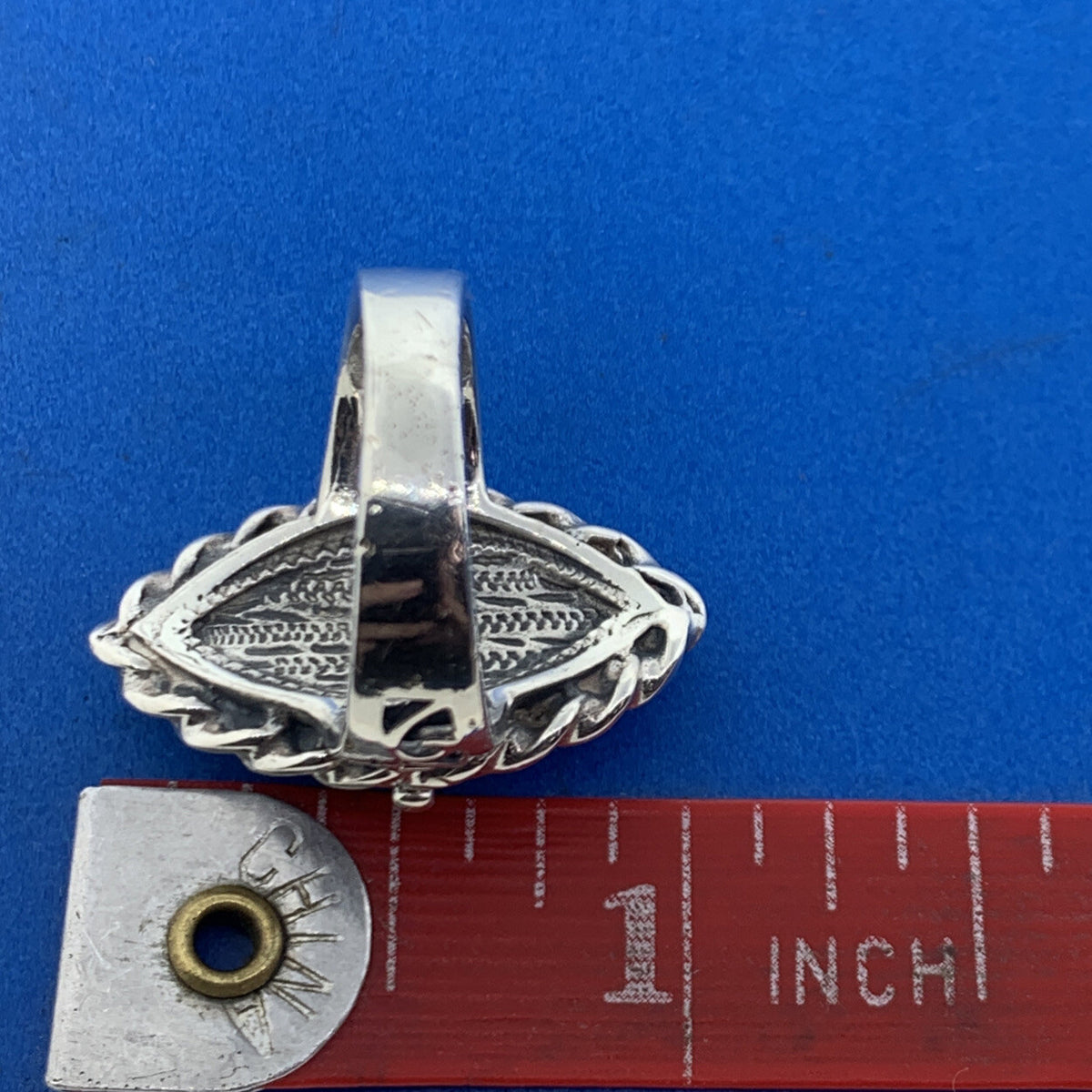 Native American Sterling Silver Poison Pill Secret Compartment Statement Ring