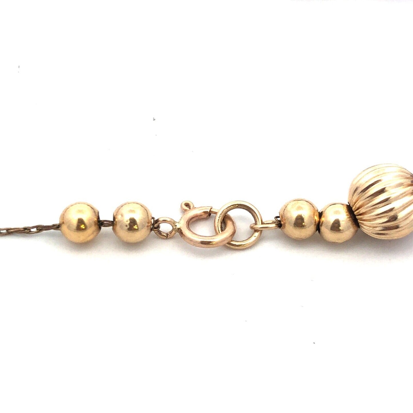 Estate 14K Yellow Gold Round White Pearl Purple Amethyst Beaded Necklace