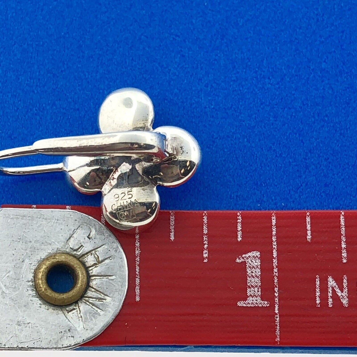 Designer 925 Sterling Silver Poppy Magnolia Textured Flower Drop Dangle Earrings