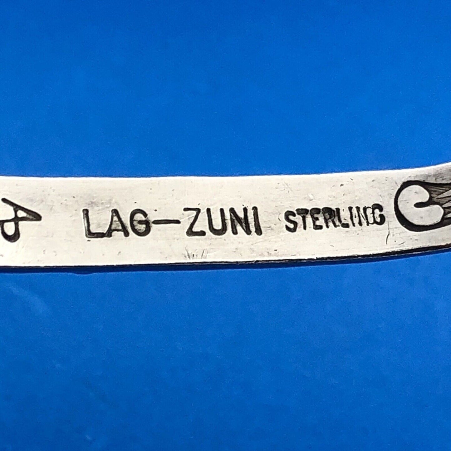LAG-ZUNI JP Artisan Sterling Turquoise Coral Petite Storyteller Cuff Bracelet