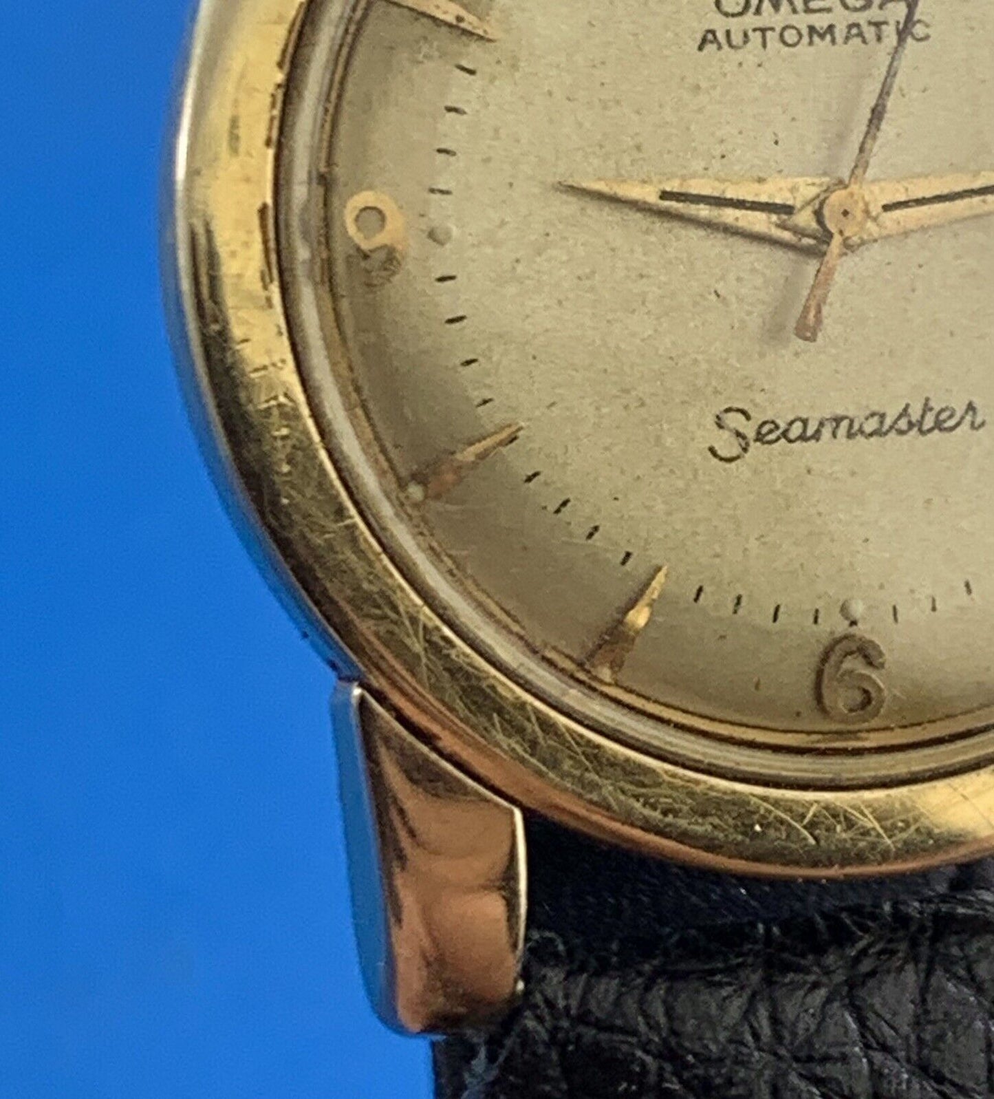Mid Century Omega Automatic Seamaster Gold Toned Non Working Parts Only Watch