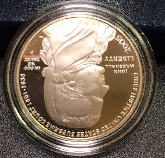 2005 P Chief Justice John Marshall Commemorative Proof Silver Dollar $1
