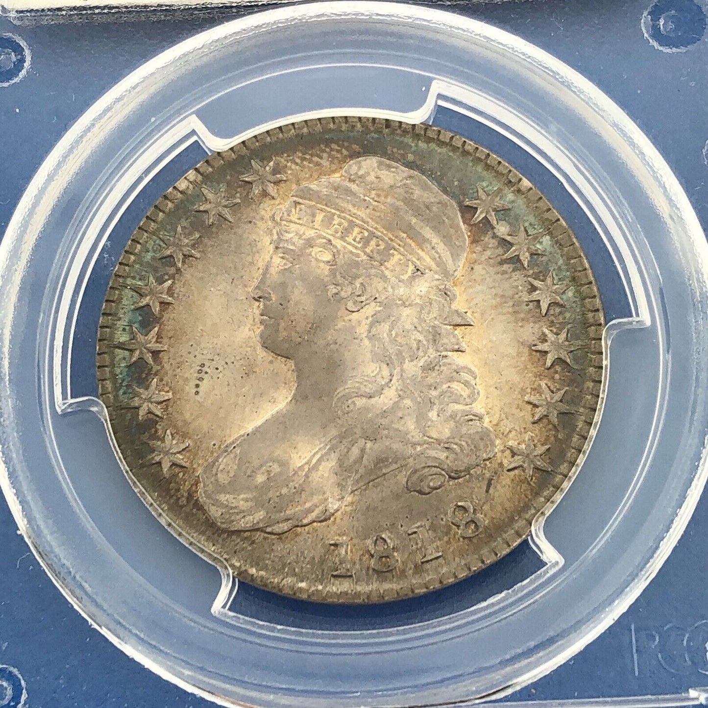 1818 Capped Bust Silver Half Dollar 50c Lettered Edge PCGS Genuine AU Details
