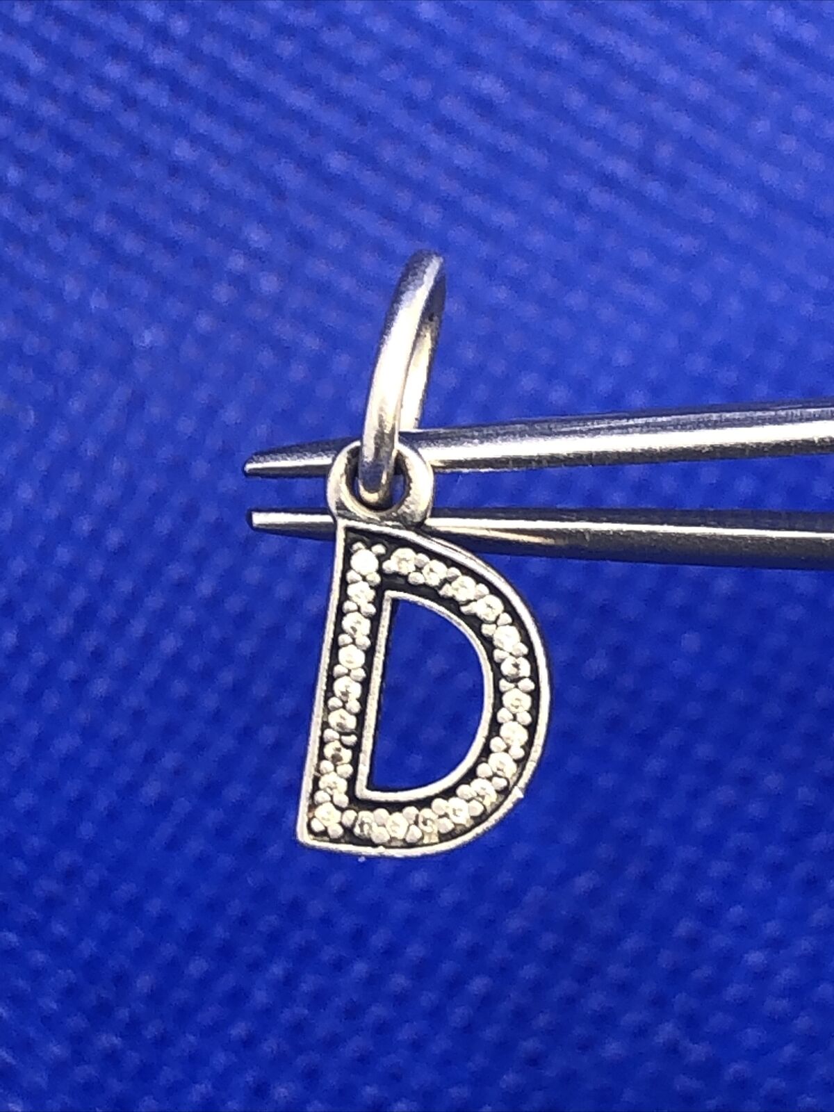 Retired PANDORA ALE 925 Sterling Silver Cubic Zirconia Initial D 791316CZ Charm