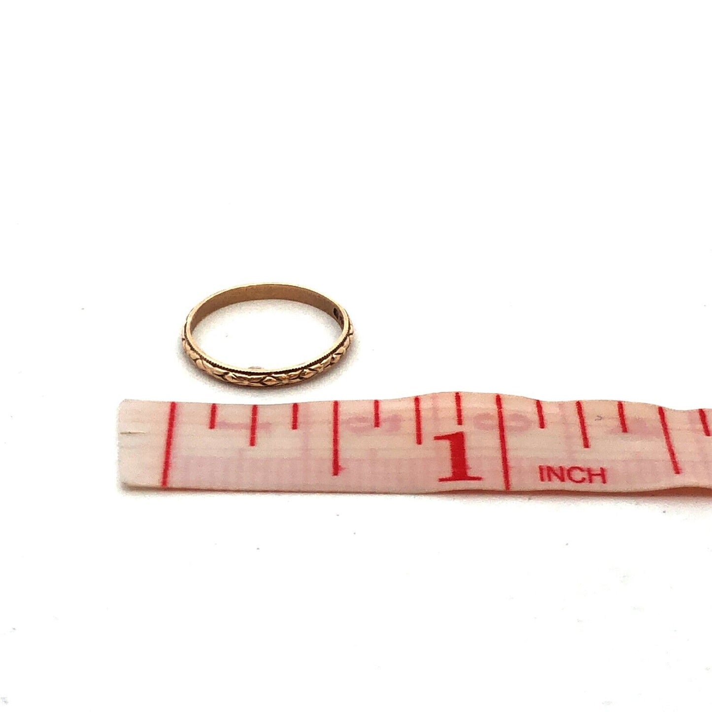 Vintage G 10K Yellow Gold Etched Engraved Textured Childs Band Ring