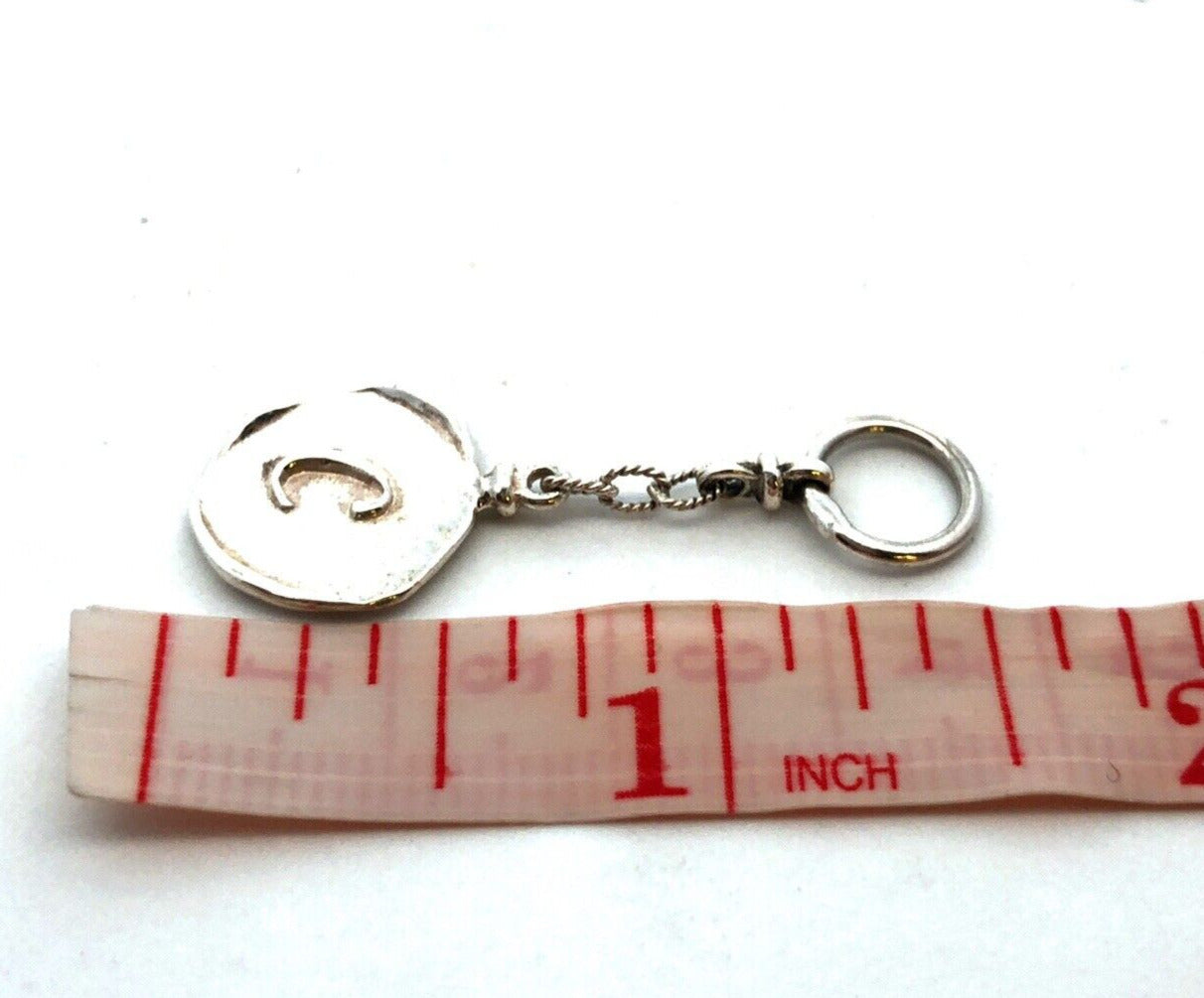 Vintage Waxing Poetic 925 Sterling Silver Initial Letter C Wax Stamp Charm