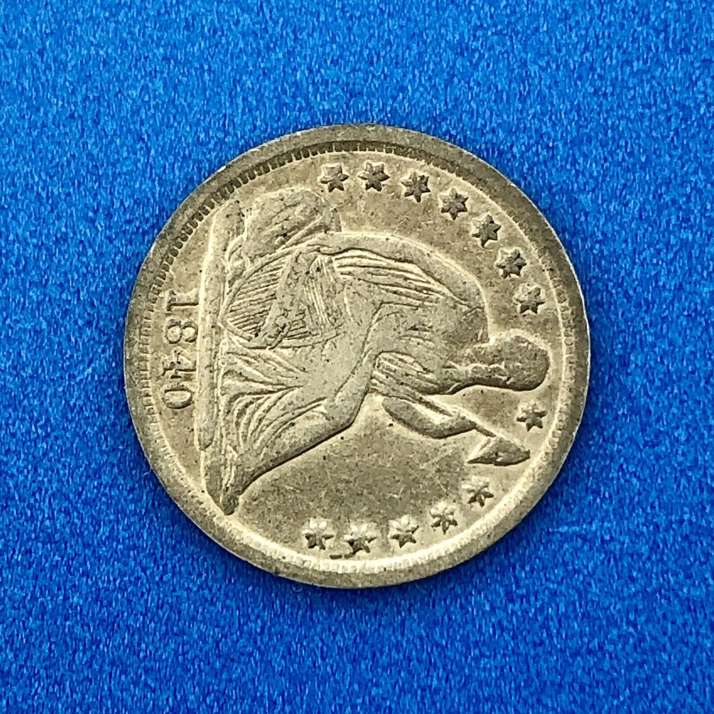 1840 P Seated Liberty Half Dime Variety 2 Obverse Stars Better Philadelphia Mint
