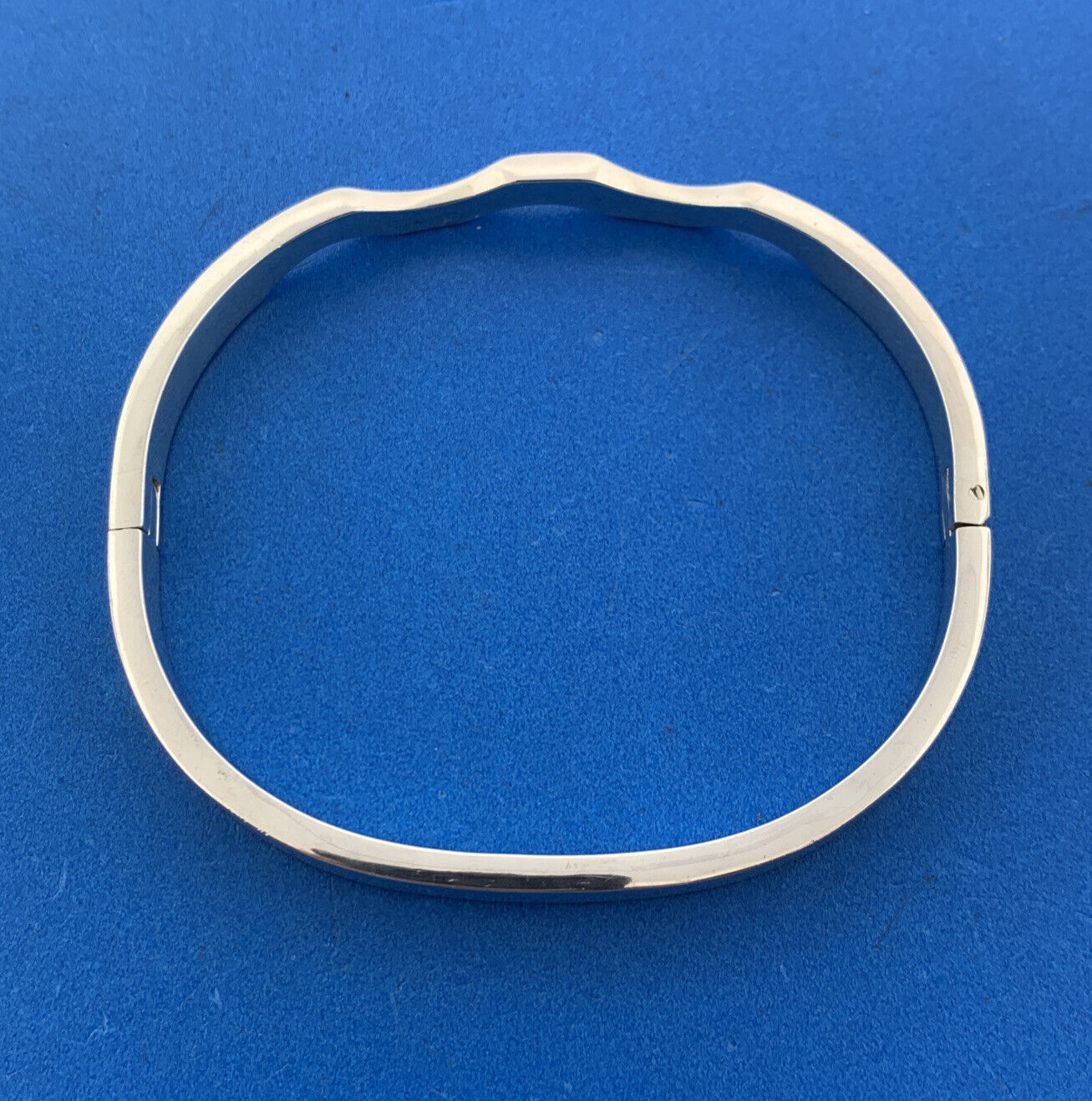 Vintage Taxco 925 Sterling Silver Modernist Wave Hinged Cuff Bangle Bracelet