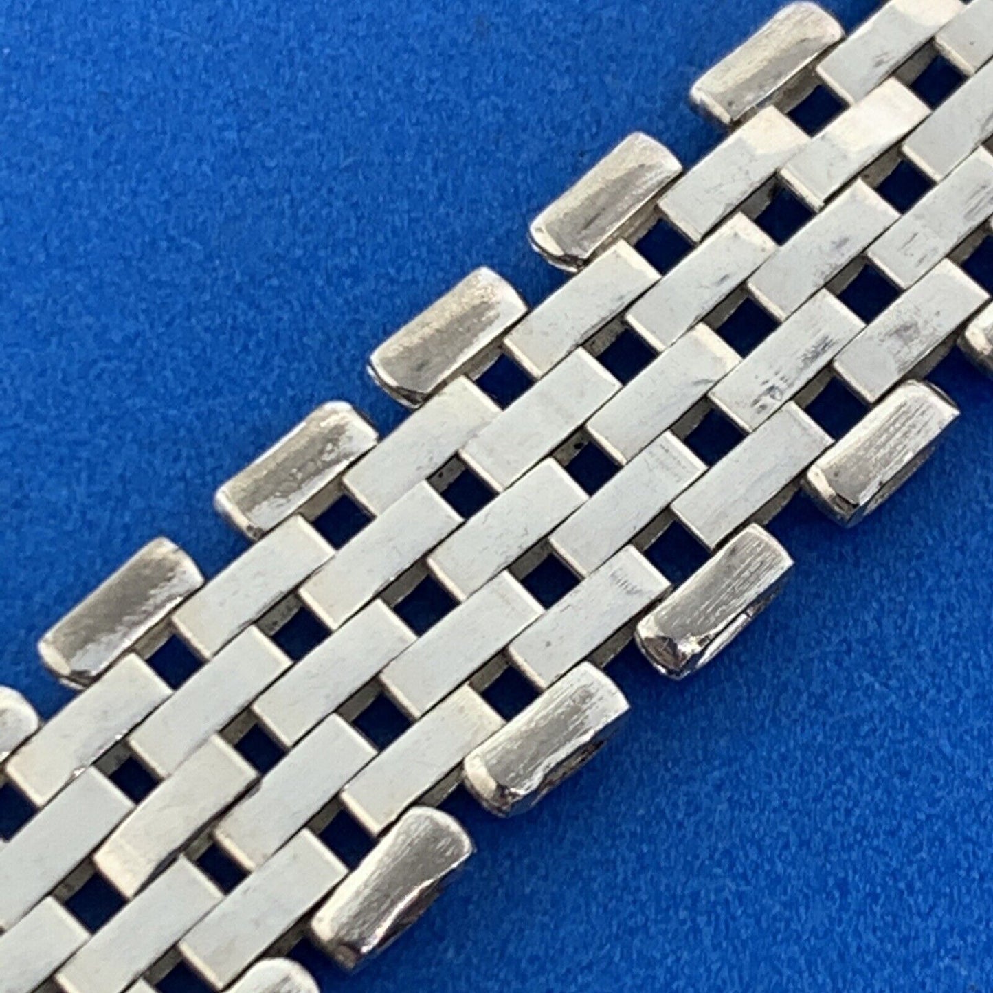 Designer Milor Italy 925 Sterling Silver Basket Mesh Statement Wrap Bracelet