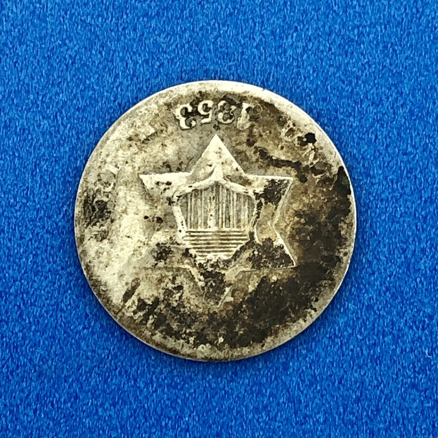 1853 P 3 Cent Silver Three Cent Piece 3c Trime Better Key Philadelphia Mint Coin