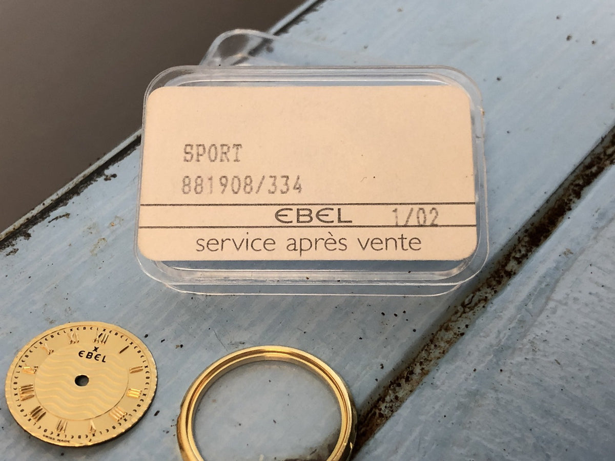 Authentic Ebel 18k Gold Bezel with Sapphire Crystal And Gold Tone Face Plate NIB