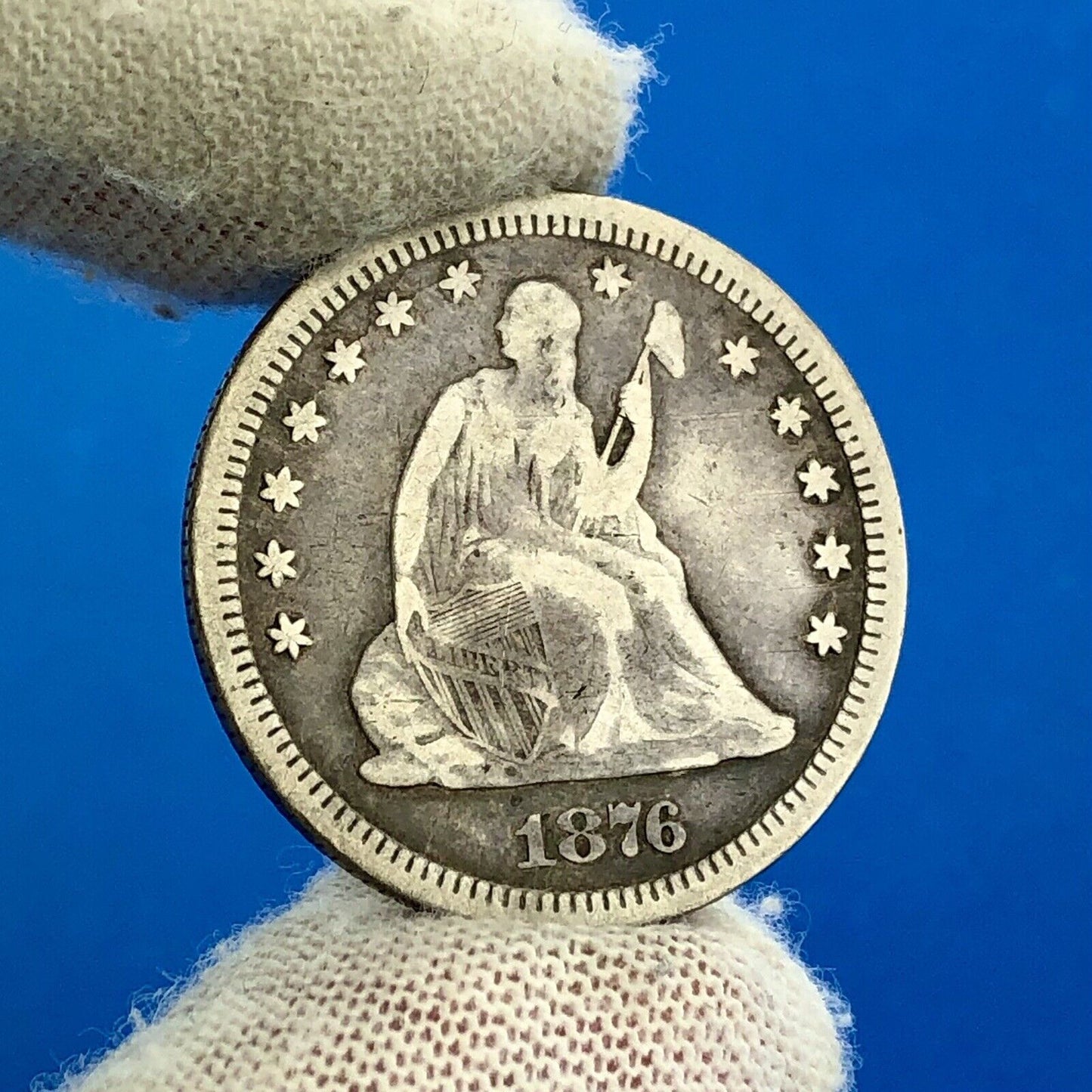 1876 P Silver Liberty Seated Quarter Dollar Type 1 Better Philadelphia Mint Coin