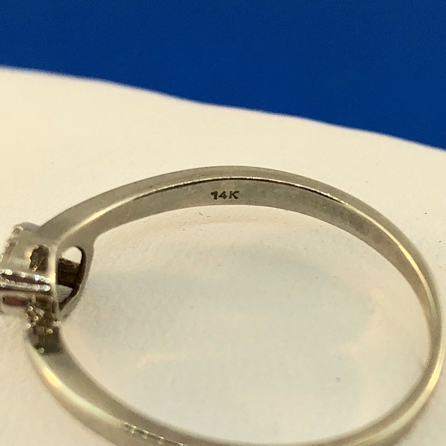 Modernist 14K White Gold Diamond Cluster Engagement Anniversary Bypass Ring