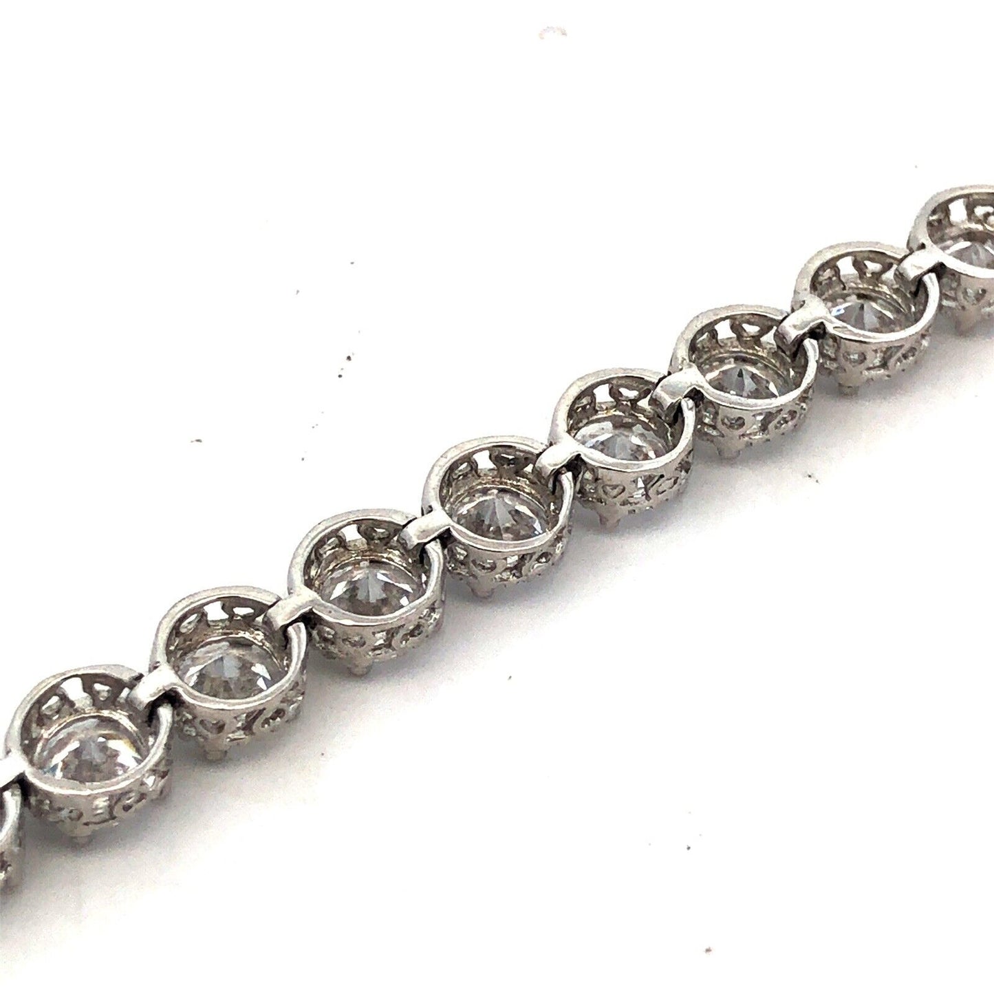 Designer 925 Sterling Silver Round Cubic Zirconia CZ Tennis Bracelet
