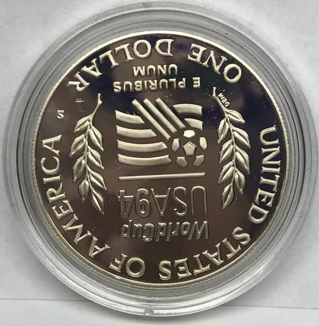 1994 S World Cup USA Commemorative Proof Silver Dollar OMP/COA