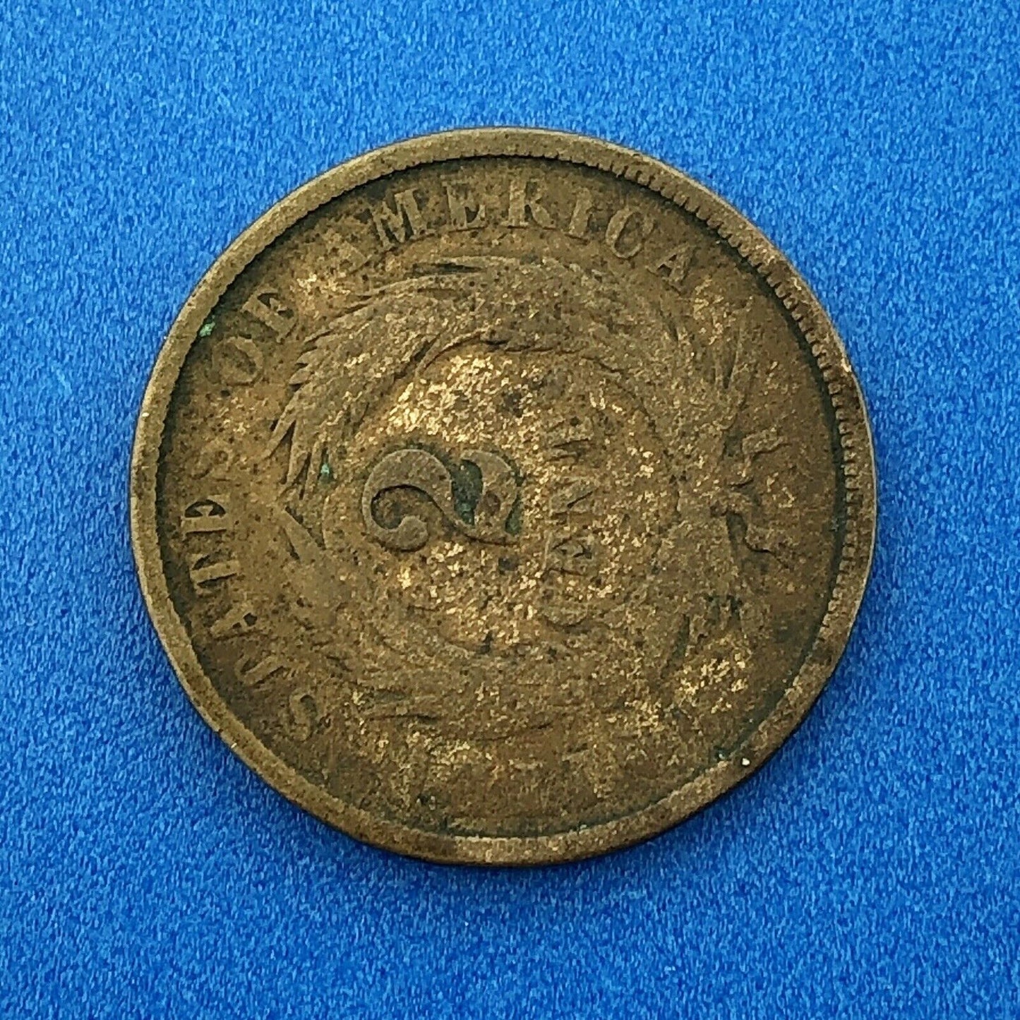 1865 P United States Bronze Two Cent Piece $.02 2c Philadelphia Mint Coin