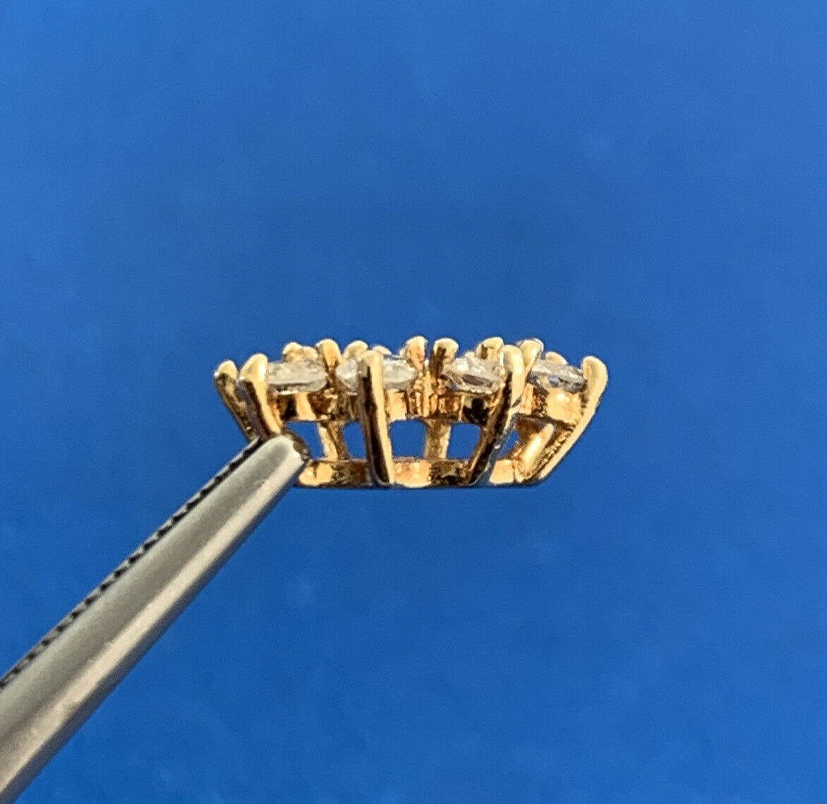 Designer 14K Yellow Gold Diamond Floral Starburst Snowflake Earring Jackets