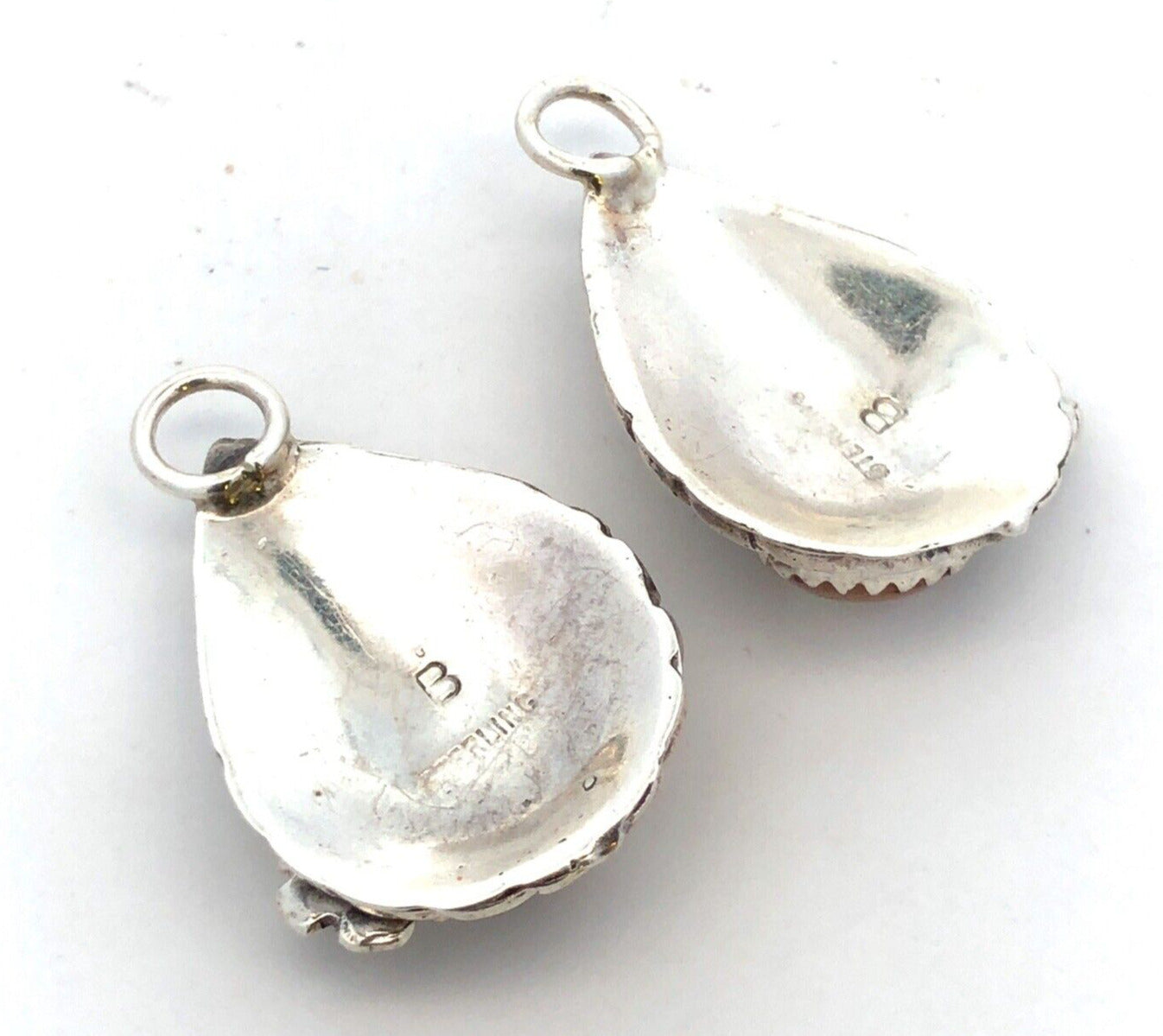 Native American Sterling Silver Mother of Pearl Floral Earring Enhancer Jackets
