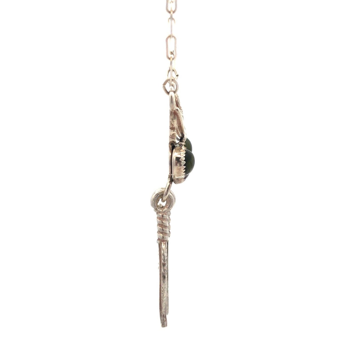 Jay King Desert Rose Trading Sterling Silver Amethyst Peridot Feather Necklace
