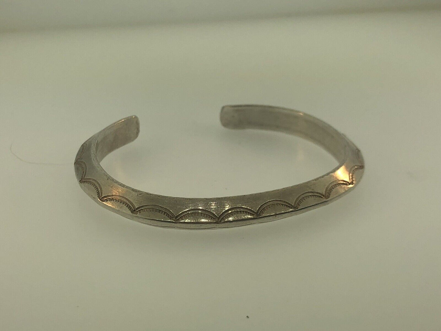 Vintage Native American 925 Sterling Silver Concho Statement Cuff Bracelet