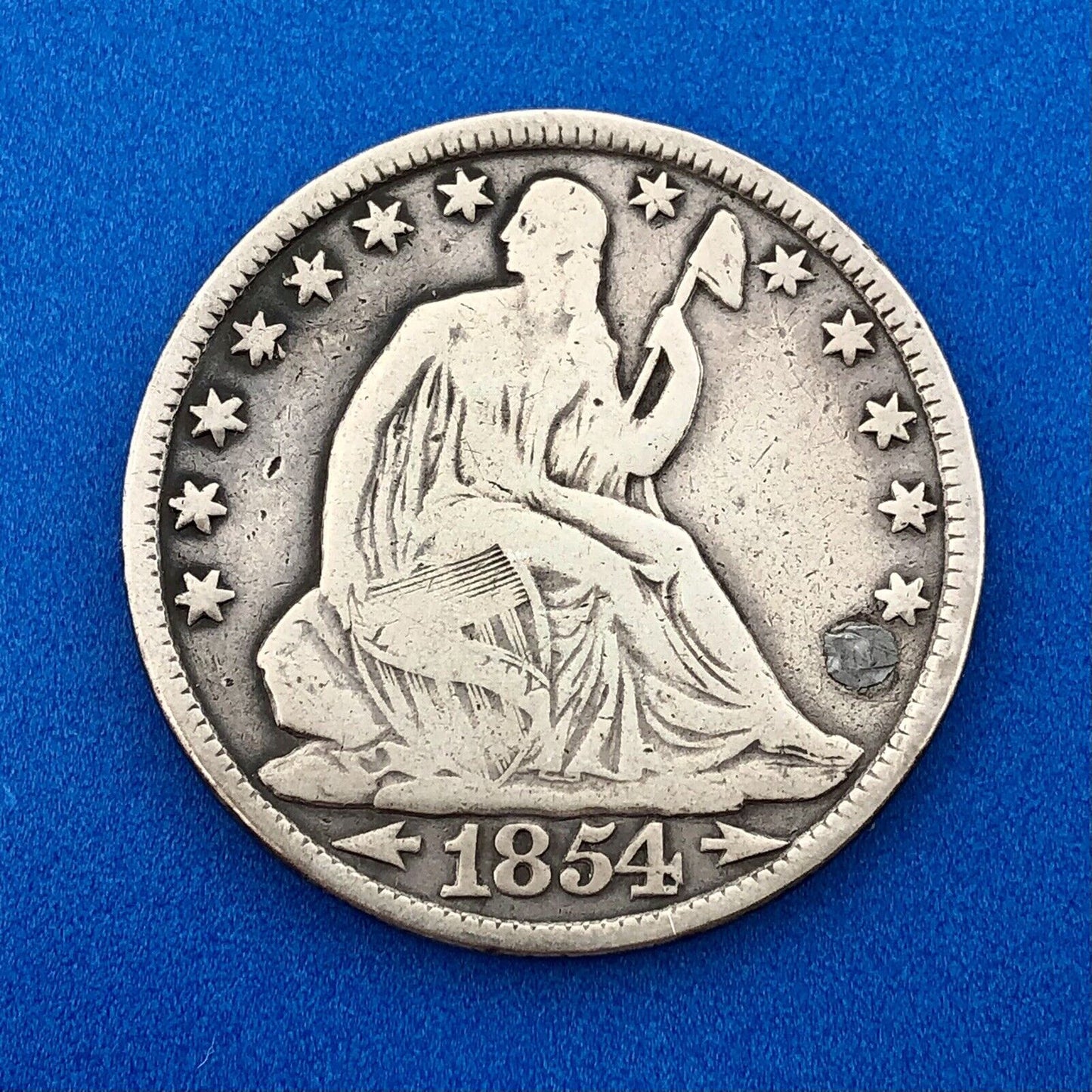 1854 O Seated Silver Half Dollar Type 3 Two Year Type Key New Orleans Mint Coin