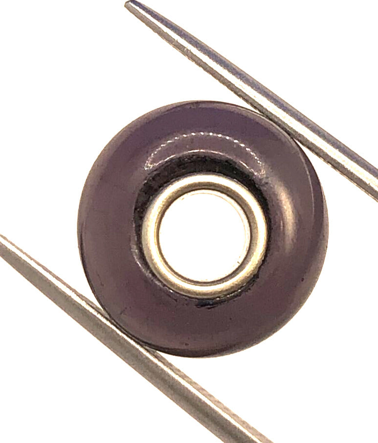 Purple 925 Sterling Silver Glass Slide Bracelet Bead Charm
