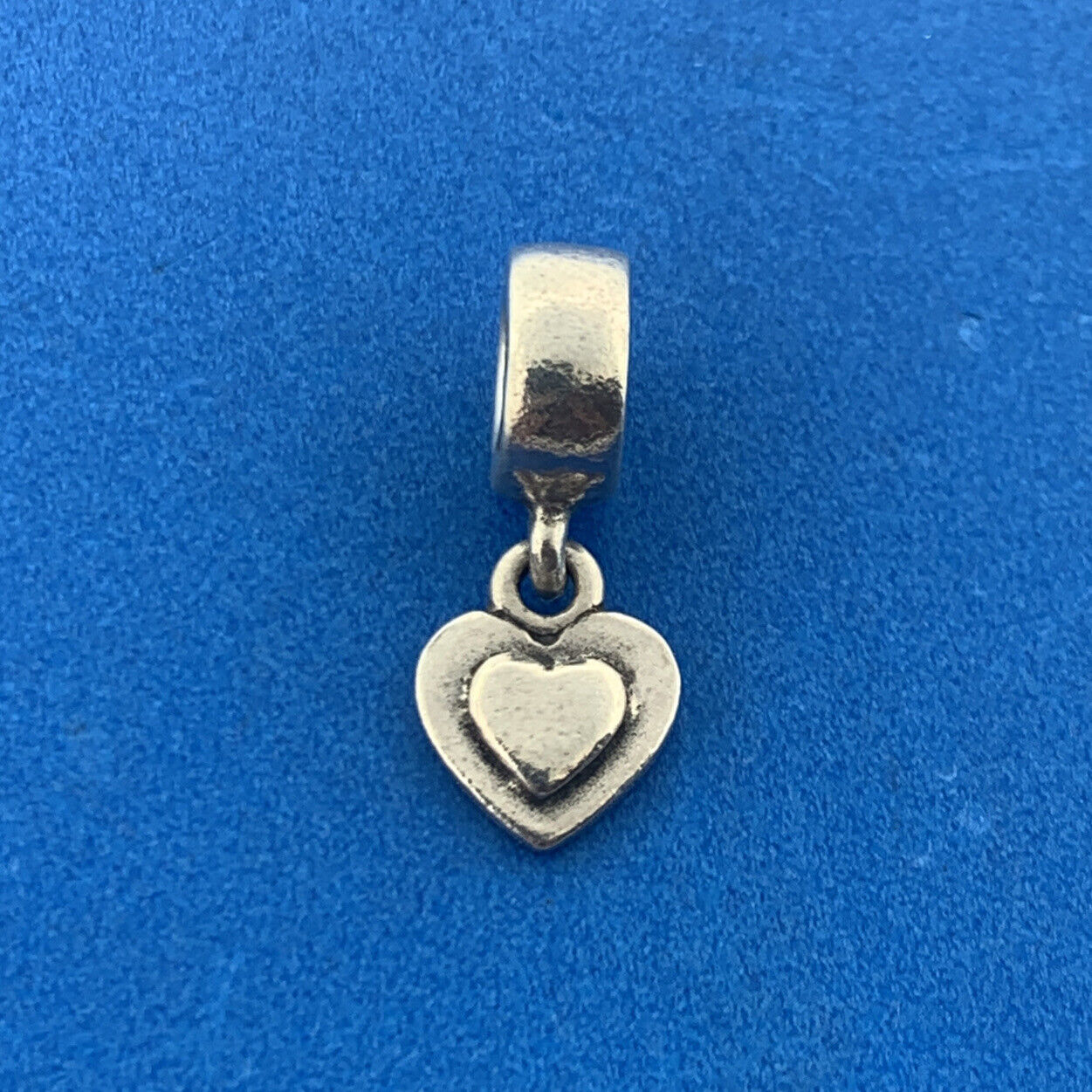 Authentic PANDORA 925 Sterling Silver Double Heart 790373 Slide Bracelet Charm