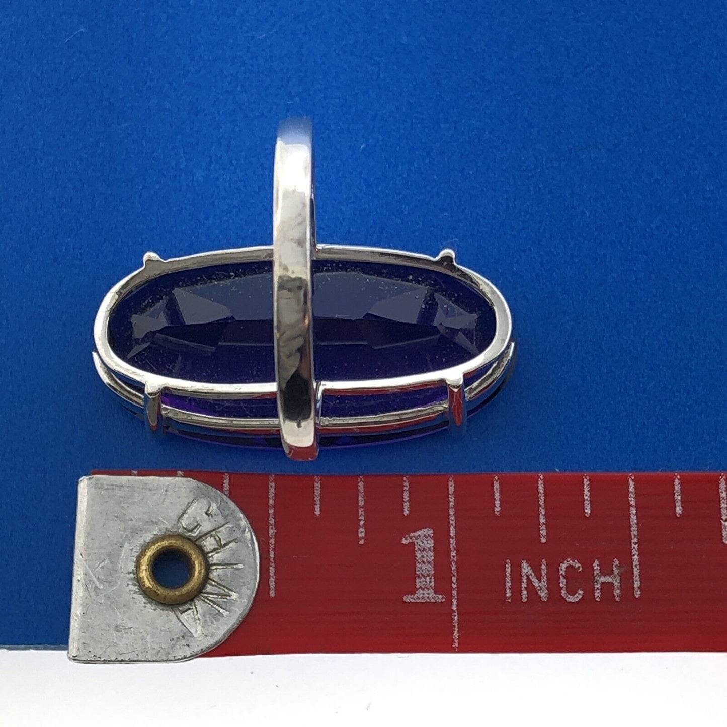 Stunning 925 Sterling Silver Oval Faceted Amethyst Statement Cocktail Ring