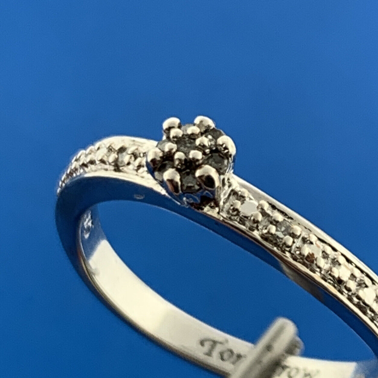 Bradford Exchange BGE 925 Sterling Silver Diamond Accented 2 Ring Bridal Set