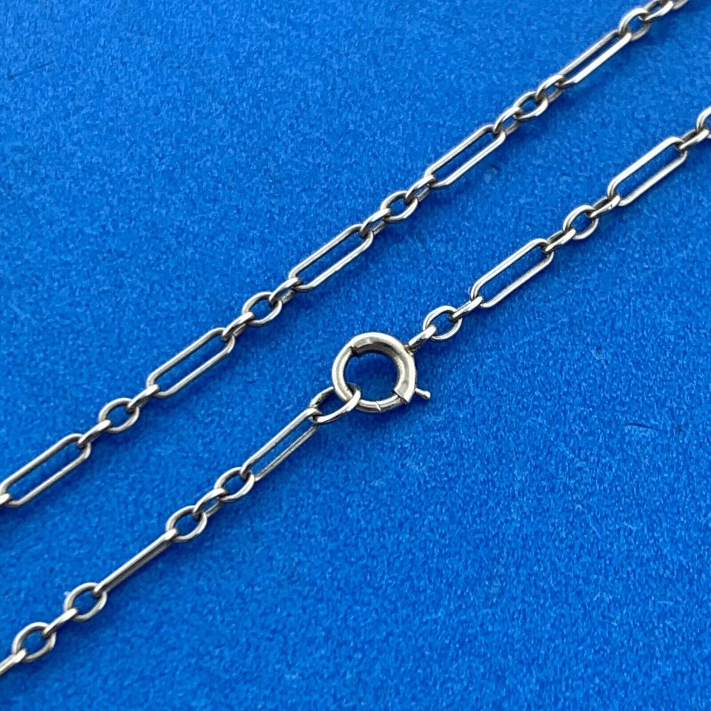 Art Deco 10K 14K White Gold Marquise Art Glass Open Filigree Statement Necklace