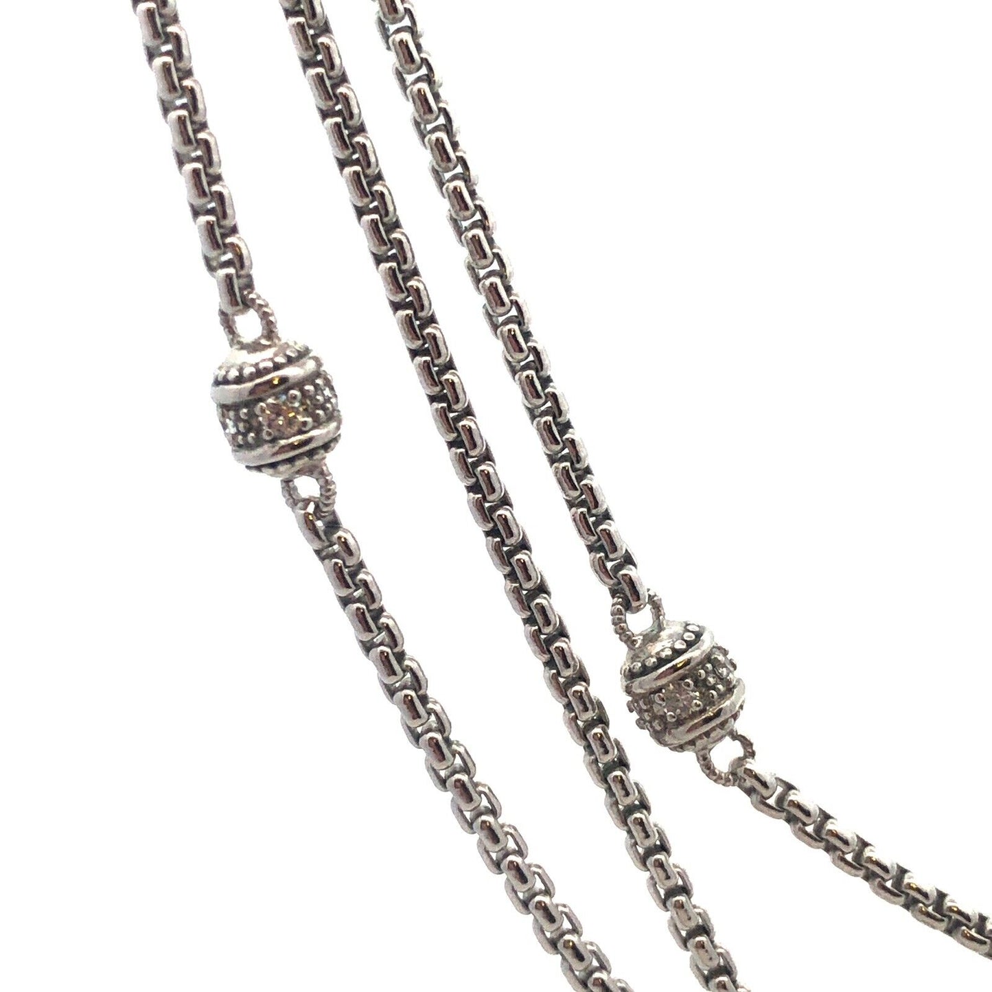 Designer Judith Ripka 925 Sterling Silver Cubic Zirconia Layering Chain Necklace