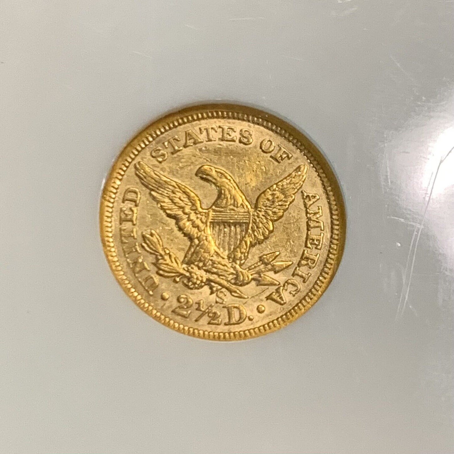 1862 S San Francisco $2.50 Coronet Head 90% Gold Quarter Eagle NGC AU53 Coin