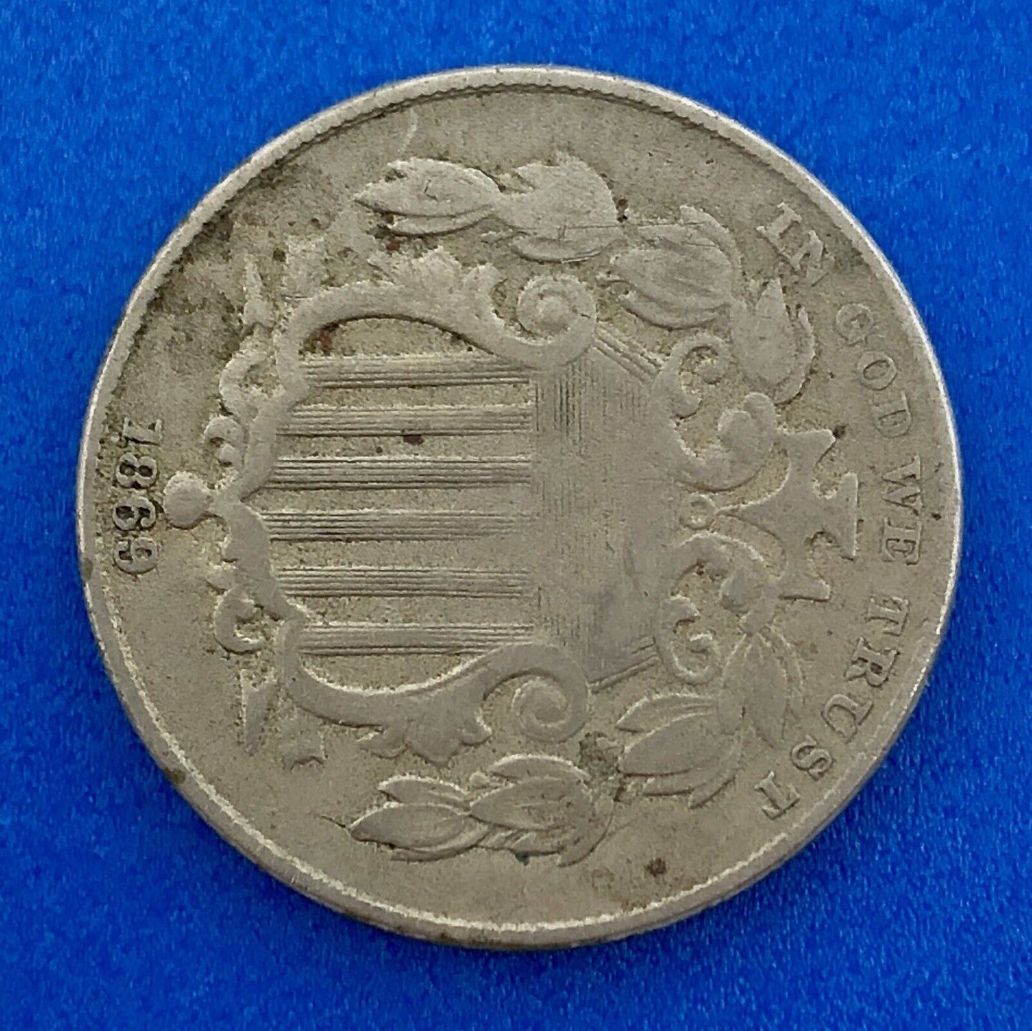 1869 Shield Nickel Better Key Philadelphia Mint American Copper Nickel Coin