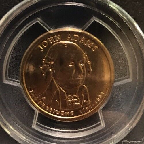 2007 D John Adams Presidential Dollar $1 PCGS MS63 First Day of Issue Position B